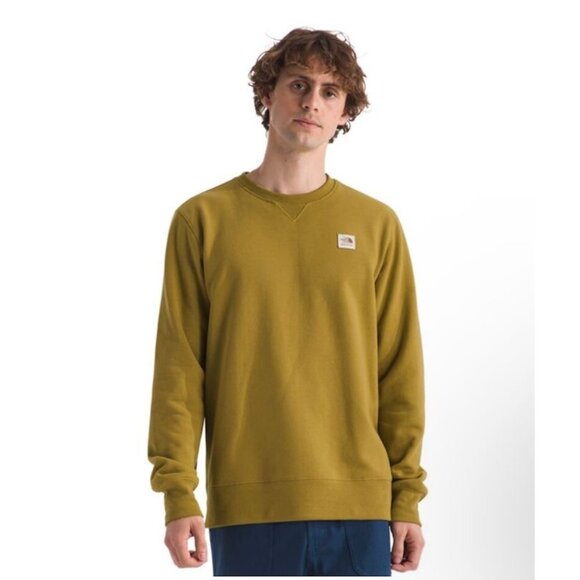 The North Face Mens Heritage Patch TNF Sweatshirt Size Medium Yellow Gold SP EXC - Picture 1 of 12